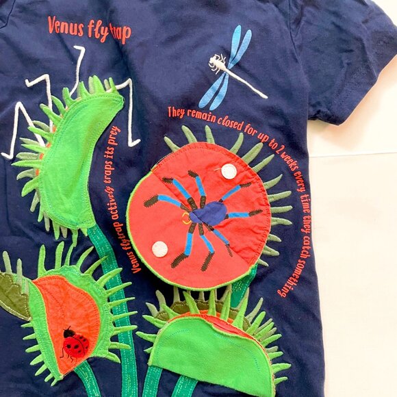 Mini Boden Lift-the-Flap Venus Fly Trap Tee, Size 8/9 - Picture 3 of 6